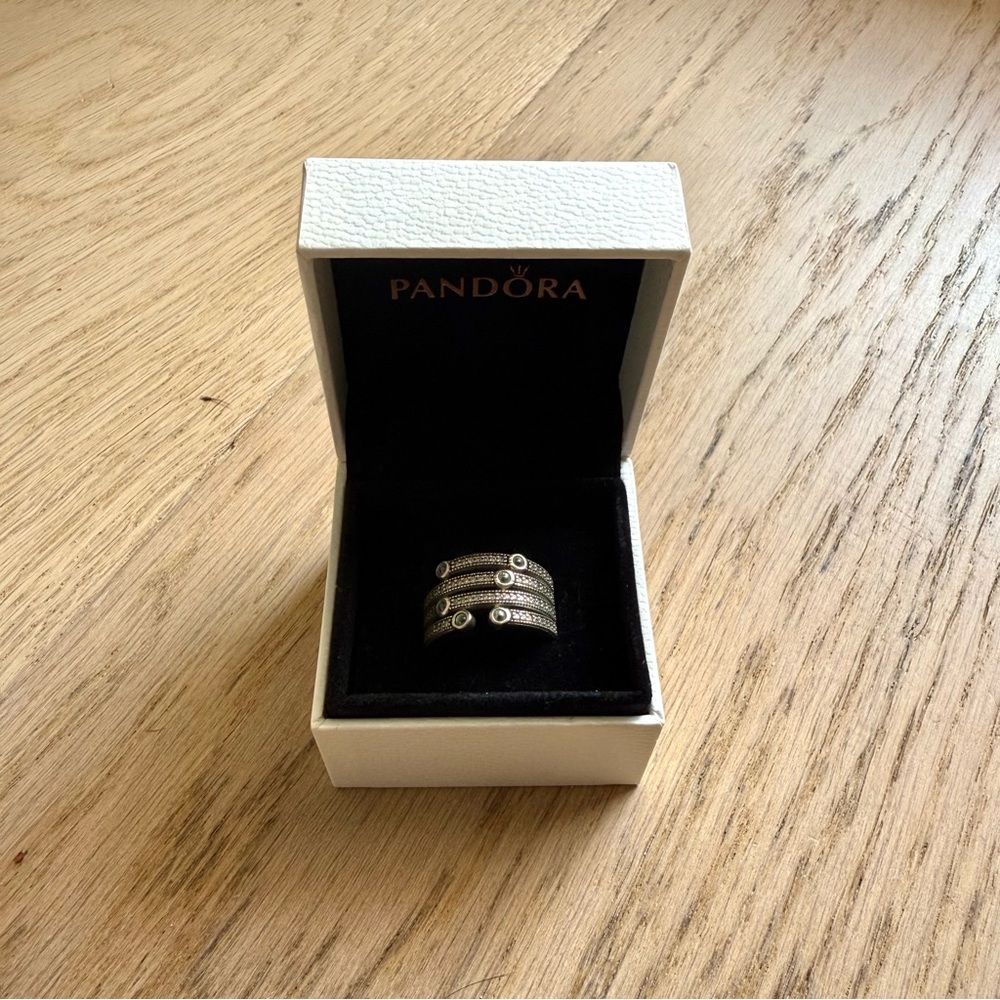 Authentic Pandora Silver Shimmering Ocean Ring – Size 54 (US 7)